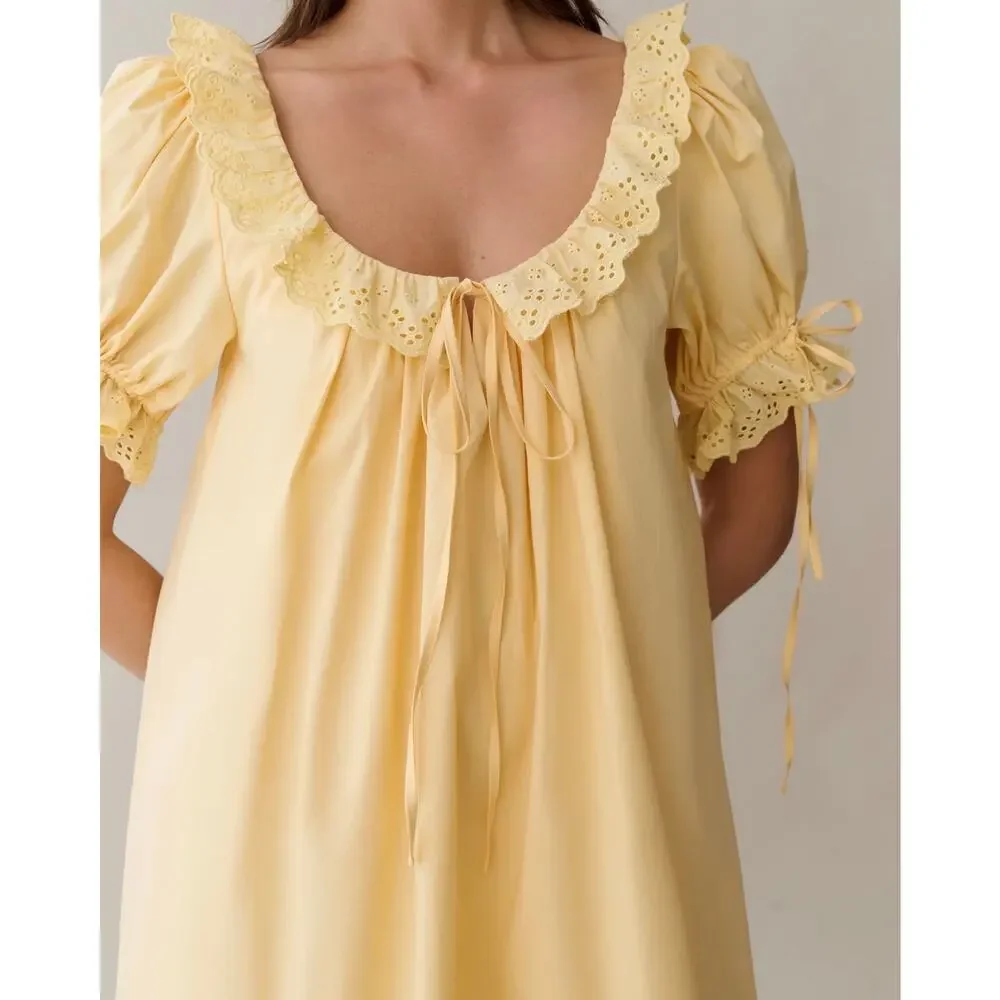 New Kourt Juliet light yellow dress size XS 100% cotton $147